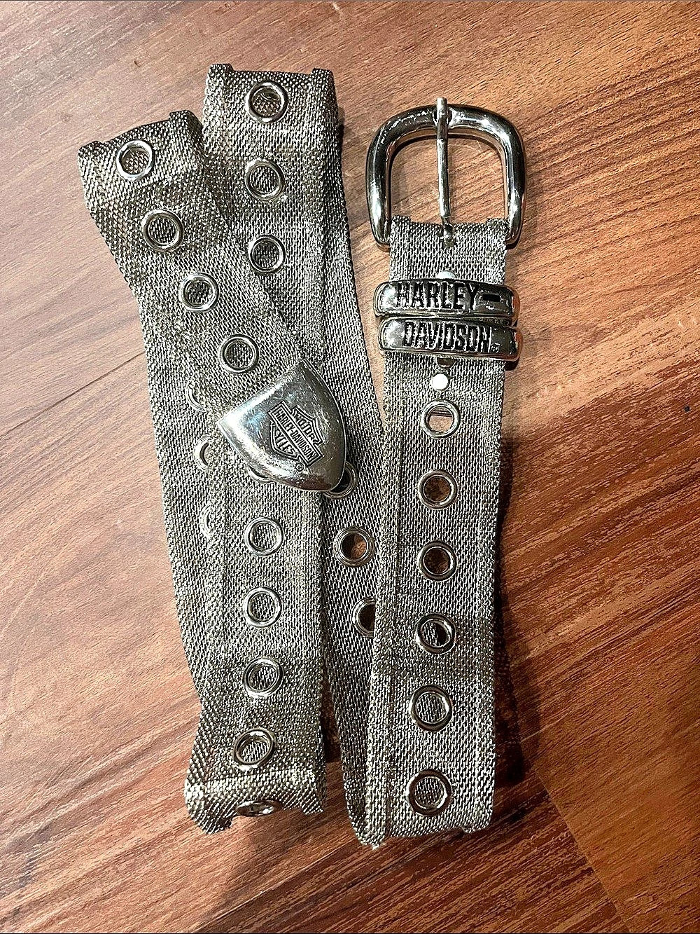 🏍️Harley-Davidson Vintage Silver Metal Mesh Belt   Novelty